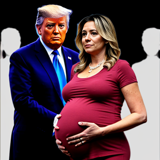 pregnant Joe Biden and a trump behind him
