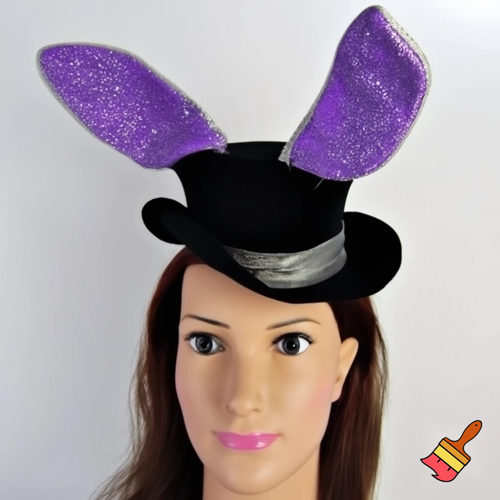 Easter bunny top hat headband, purple and white gold and silver top hat black purple dark purple special hat in delicate purple white, purple and white gold