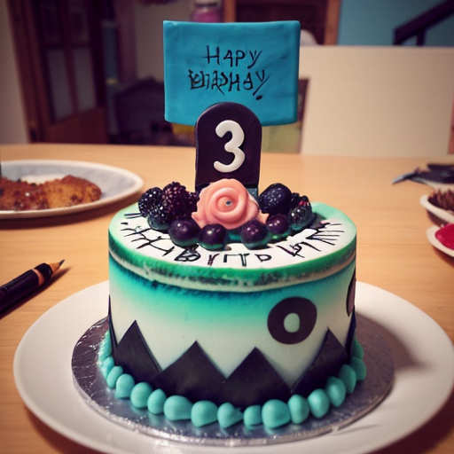 The name of my friend is Nutan , it's her birthday today , make a birthday for her , she likes mountains , hiking , blue berry chesse cake and anime like Naruto etc.  Make an art for her birthday to wish her. It should look cute