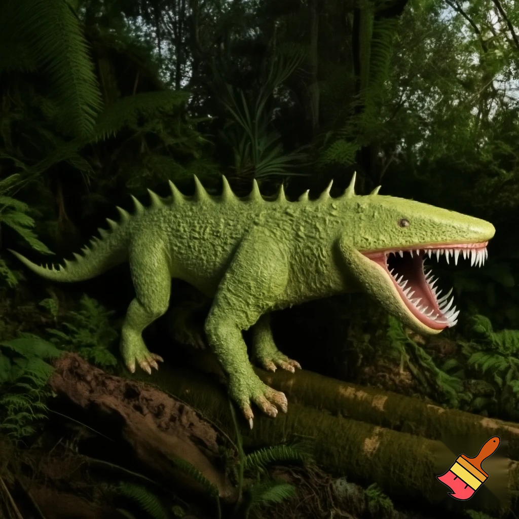 a animal that has green skin and has no eyes
and has a tail with spike on the tail and body and looks like a fly trap and lives in the rainforest has a big mouth and has shark teeth and has legs
and give him a shark face with no eyes and walks on all fours


 
