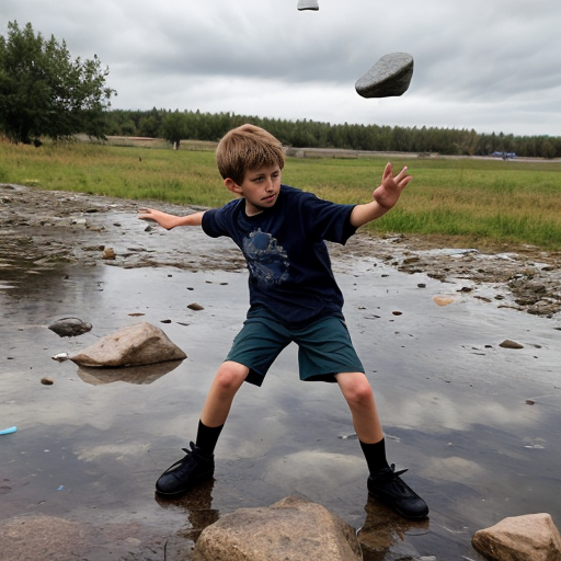 Storm Boy throwing rocks
