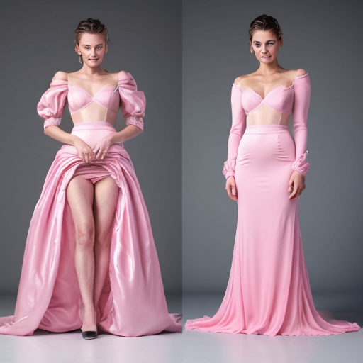 cinderella in a pink gown, having her dress ripped apart by two elegant women in untouched gowns. full body view. The two elegant women are enviously tearing pieces of the pink gown off. The bodice of the pink gown has a large tear, a sleeve is missing, and there are multiple significantly large tears in the skirt. Both jelouse women are currently ripping a piece of the skirt off.
