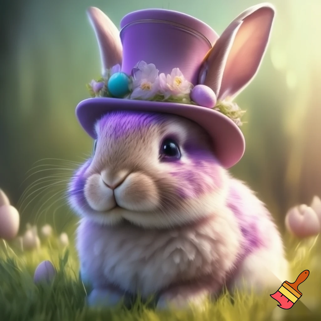 Easter bunny top hat headband, purple and white East easter bunny top hat headband, purple and white