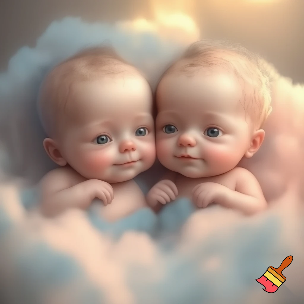 Cute twin baby girls