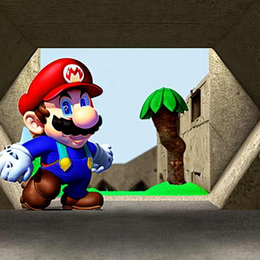 Mario and donkey kong in a bunker