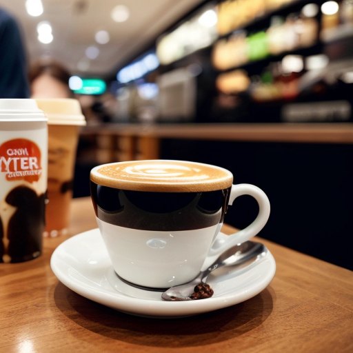 Goretzka drink coffee and Vanessa drink coffee at the shopping mall 