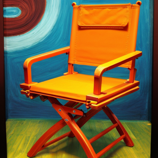 Director chair as a expressionism building, with exqagerated curved lines