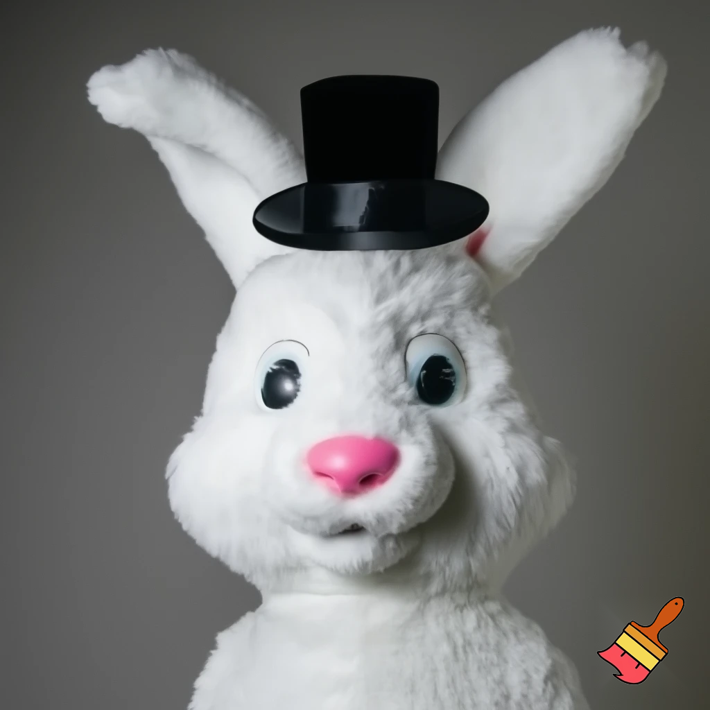 Easter bunny mascot costume top hat