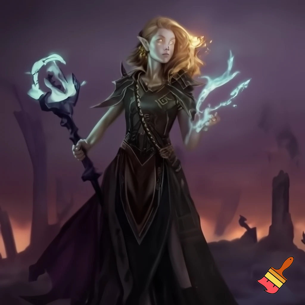 blonde sun elf death cleric necromancer