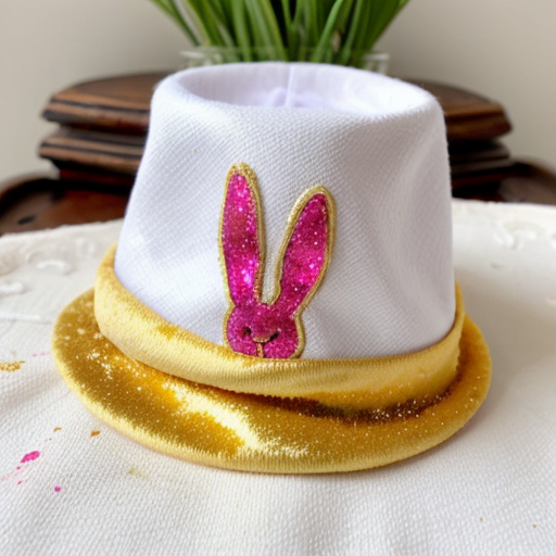 Easter bunny top hat headband, purple white with gold glitter fabric and velvet velvet gold special gold and delicate velvet and delicate and precious glitter, purple and white