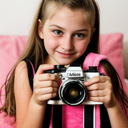 Make a photo of a rich, spoilt 11 year old girl