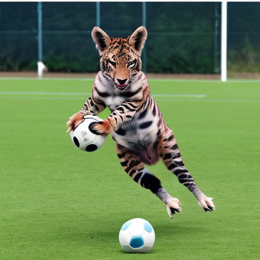 generate a photo of an animal playing a sport