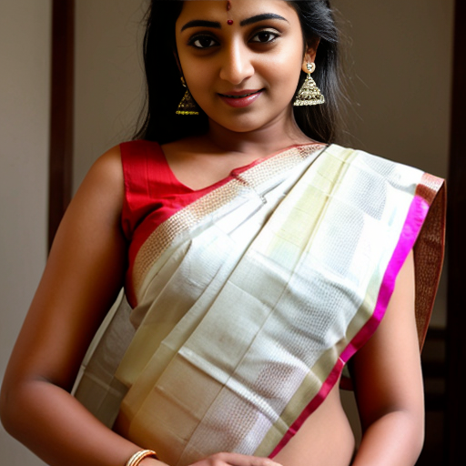 Hot mallu girl in white saree 