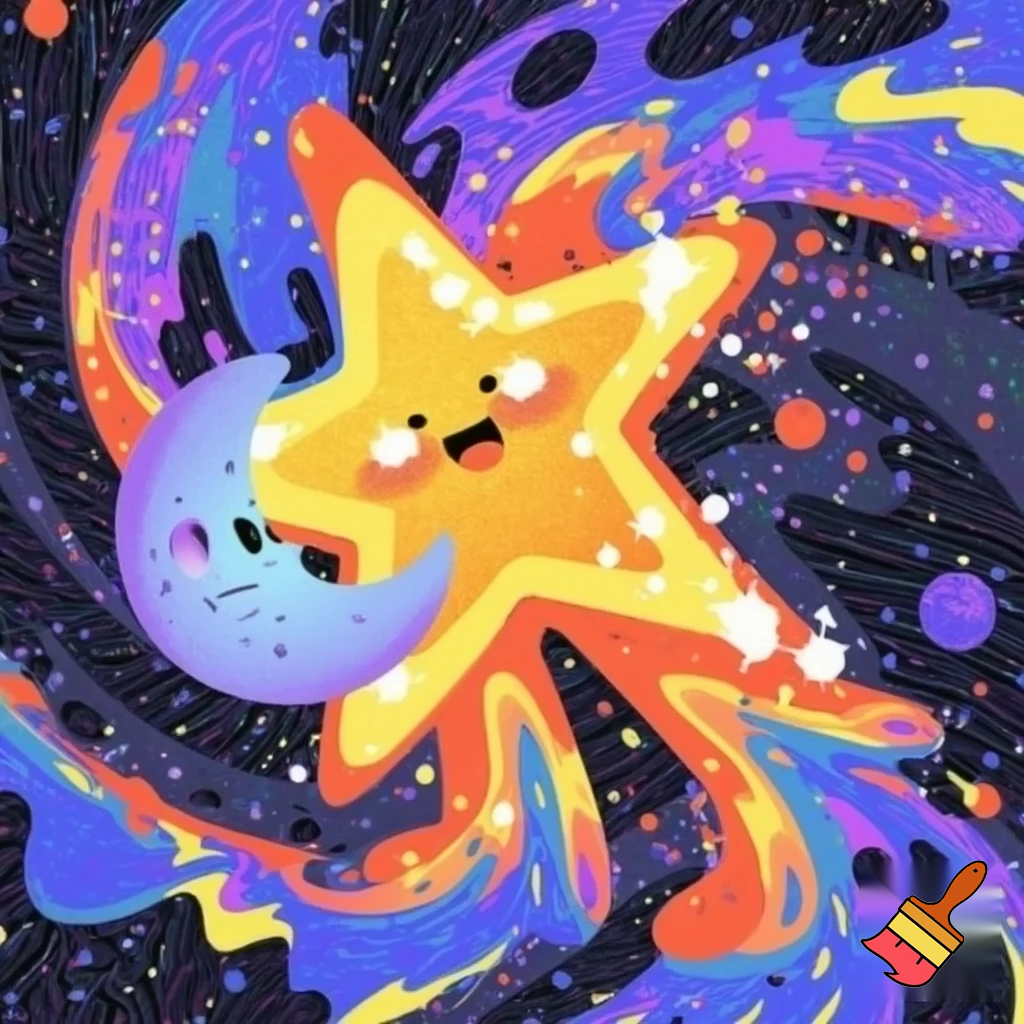 Star and the moon funky style