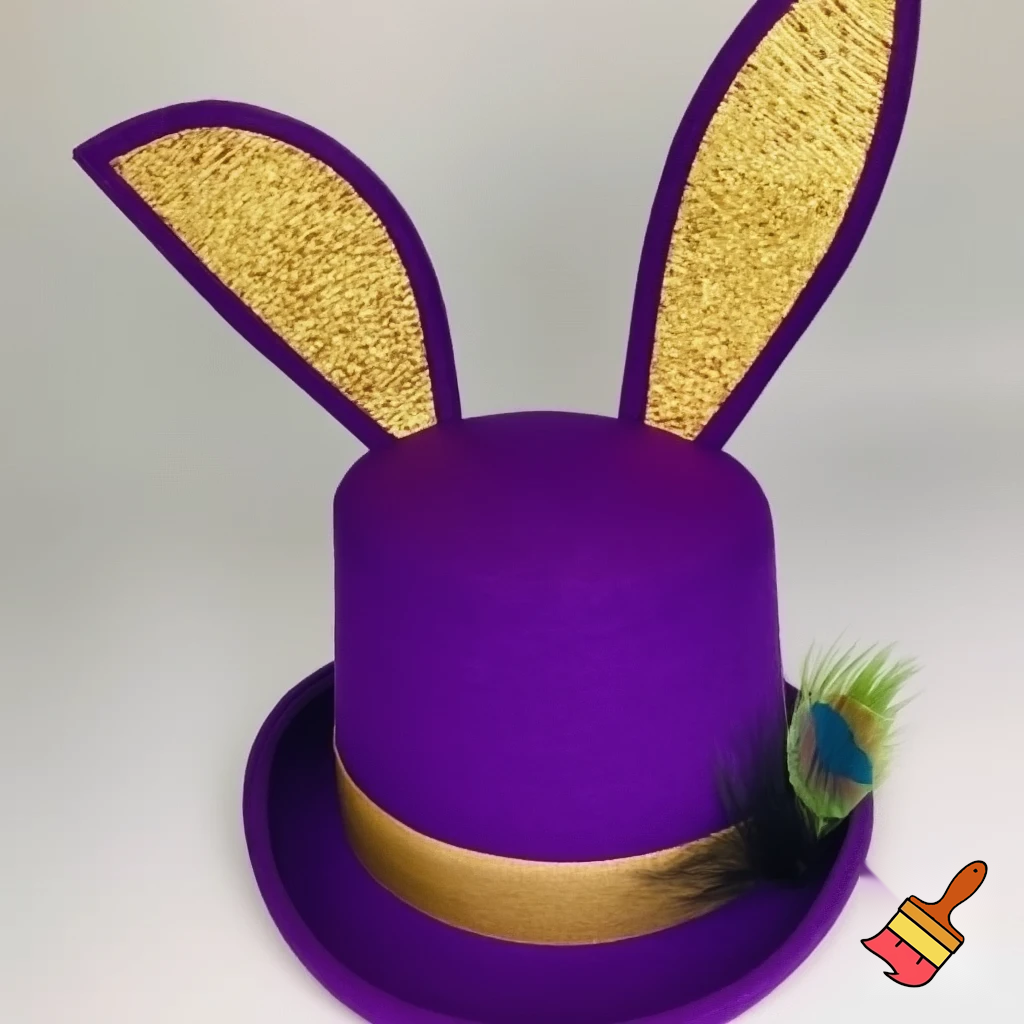 Easter bunny top hat, Easter balcony headband, purple and gold headband top hat