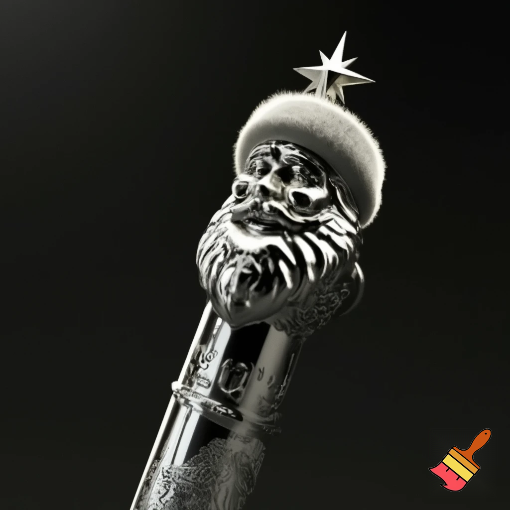 Russian Santa Claus walking stick with a star Santa Claus the real Santa Claus metal