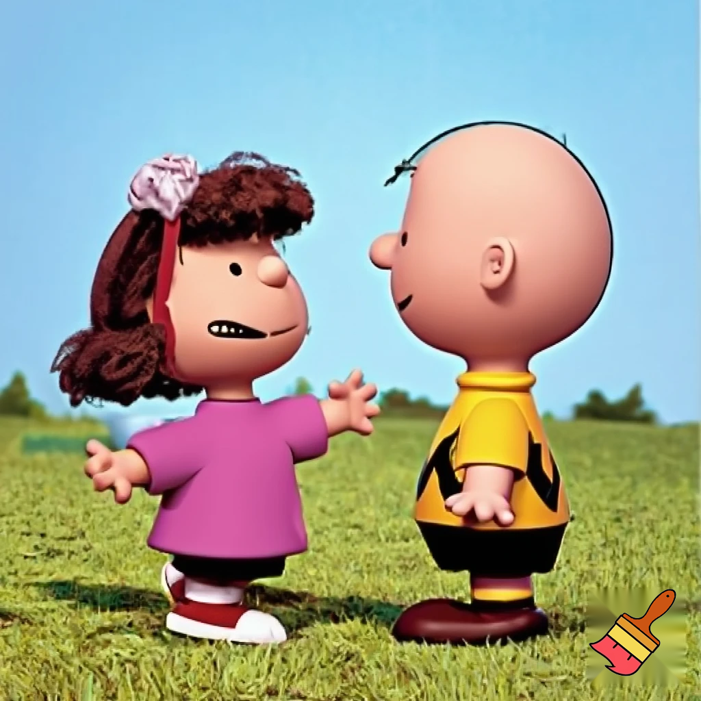 Charlie Brown with Peppermint Patty. They are in the playground and Charlie Brown is fucking Peppermint Patty.