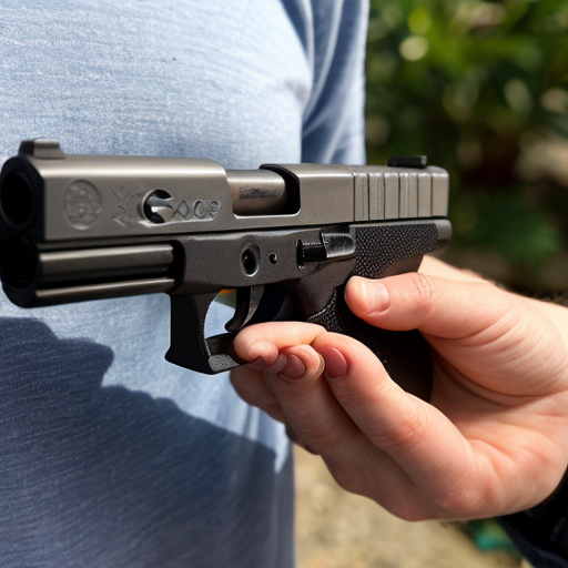 a silver axolotl with a glock 19