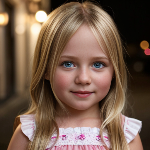 finnish little girl sisters at night dress, very beautiful and eager, long blonde hair, close up
