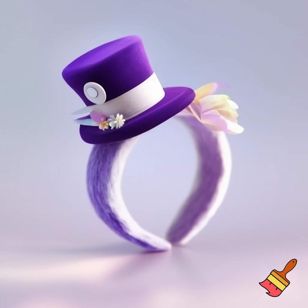 Easter top hat headband, purple and white