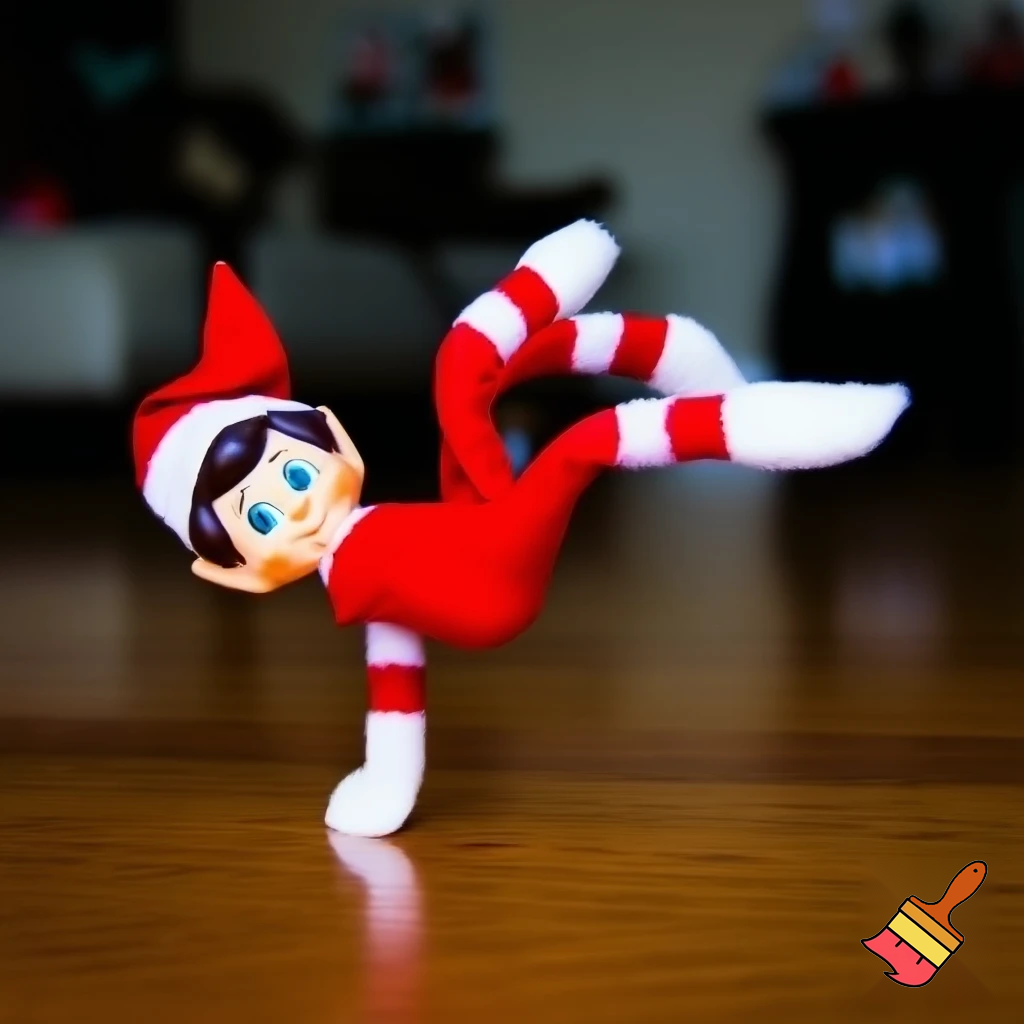Elf on the shelf doing tricks