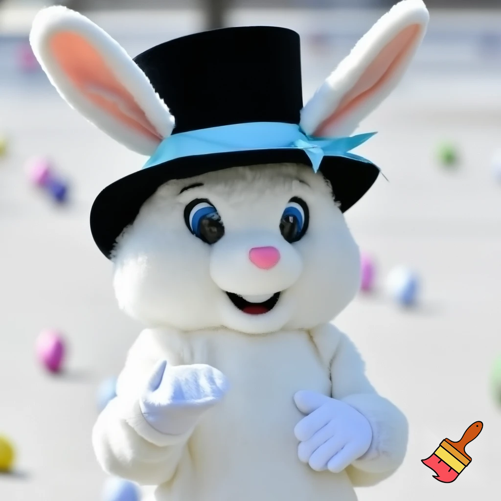 Easter bunny mascot costume top hat special top hat