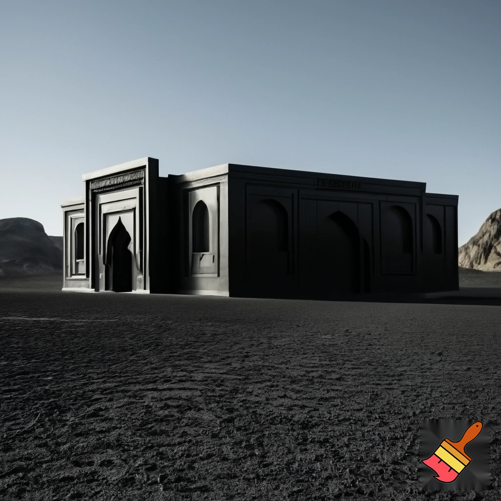 A intact great early medieval Islamic Black Marble Palace in the Black Desert of Jordan