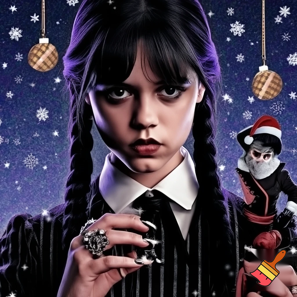 Christmas Attractive gorgeous Wednesday Addams 