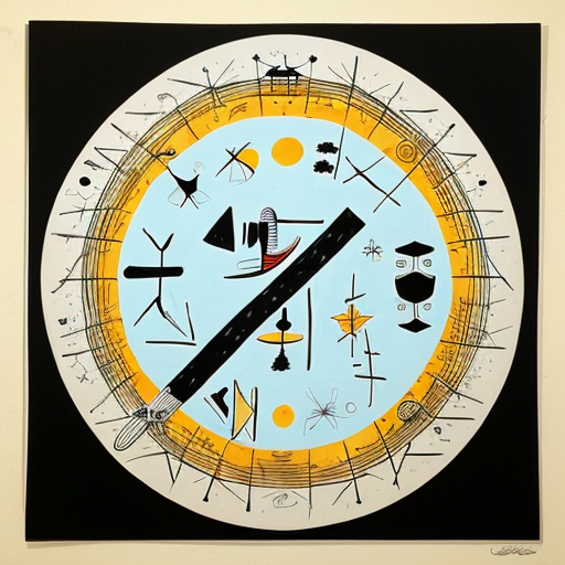 Fill a Circle with Miro and Max Ernst type elements 