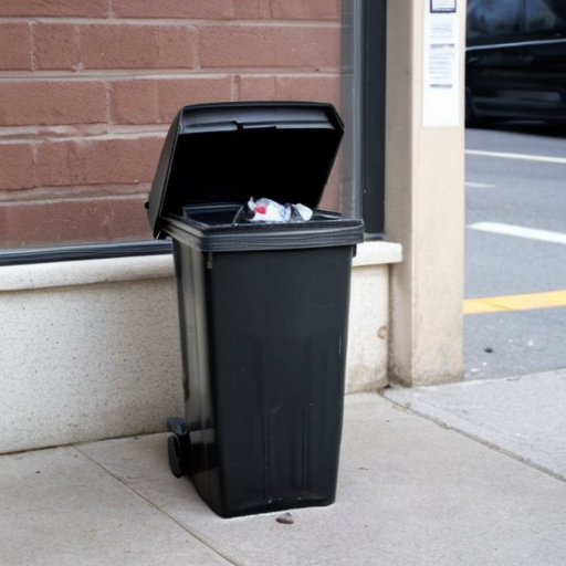 Trashcan intergrated to one leg of a pants