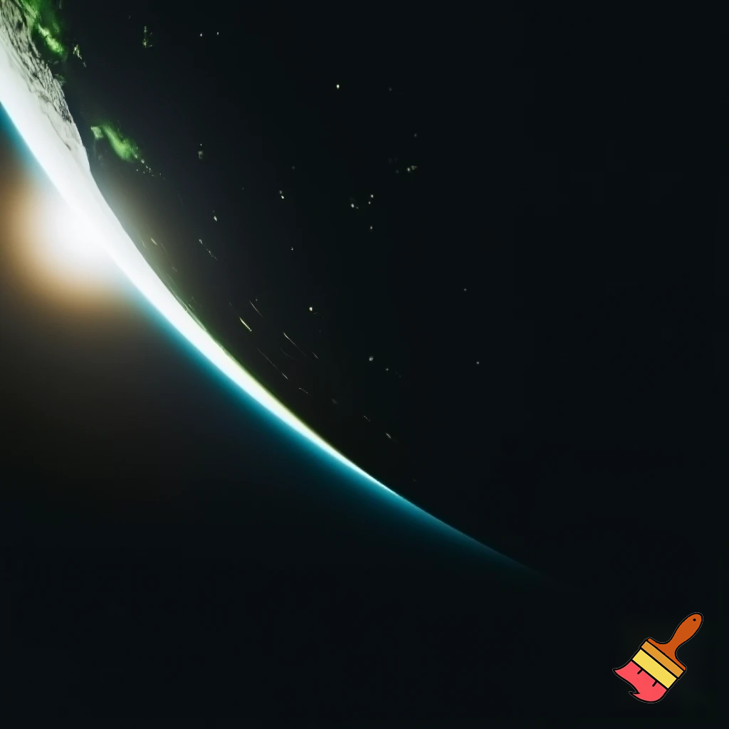 “Show Earth from space with focus on the terminator zone — the narrow band between the blazing day side and frozen night side. Highlight subtle movement of life toward this region: faint lights, human settlements, and greenish tones appearing only along the thin band. The rest of the planet looks hostile. Cinematic, realistic, symbolic of survival.”