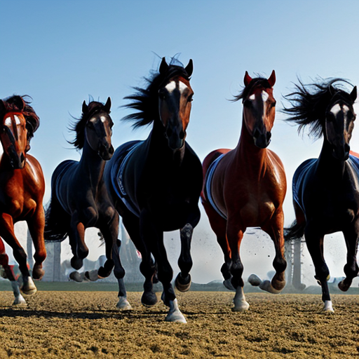 生成一副八马飞奔图