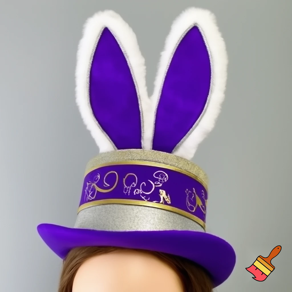 Easter bunny top hat headband, purple and white gold and silver top hat black purple dark purple special hat in delicate