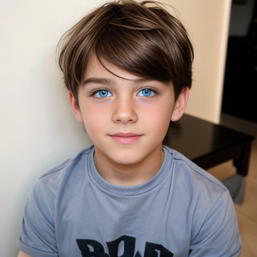 blue eyes brown hair boy
