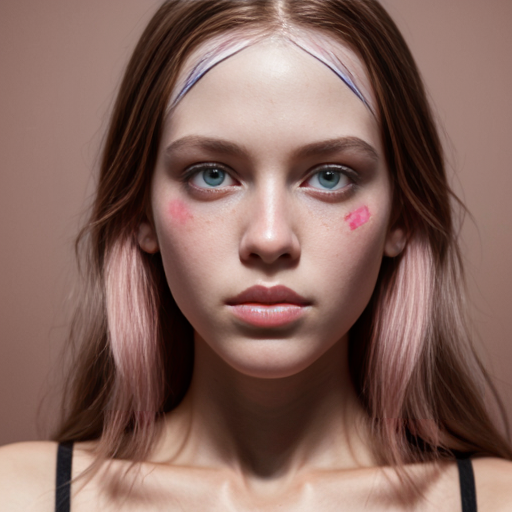 Chica con pesones rosados
