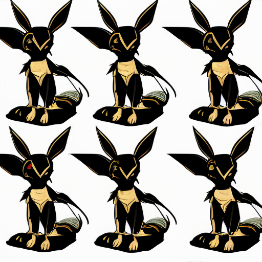 create an image, of different sketch poses for Umbreon