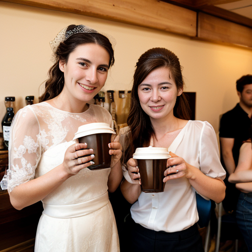 Goretzka drink coffee and Vanessa drink coffee at the wedding 