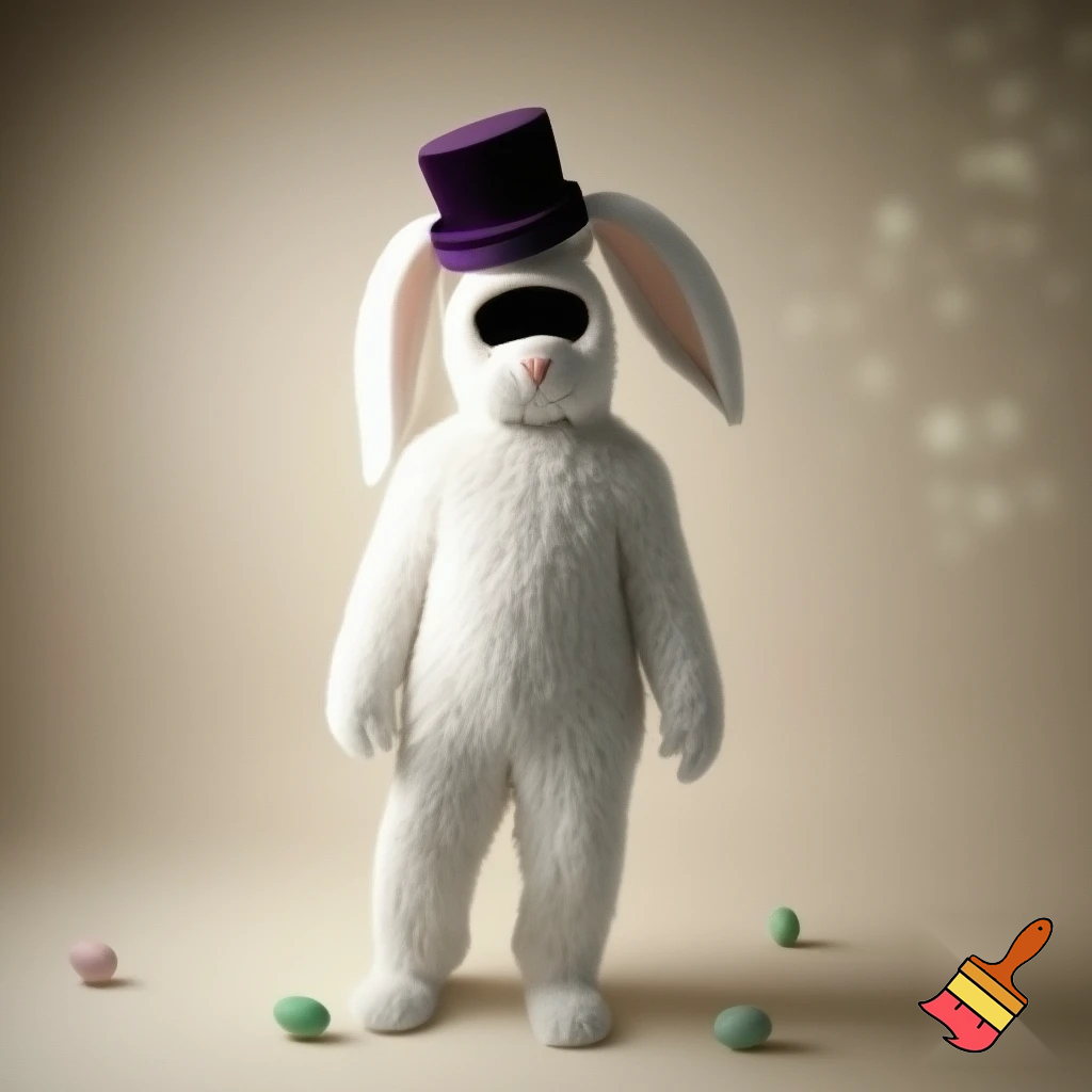Easter bunny costume top hat person special in delicate
