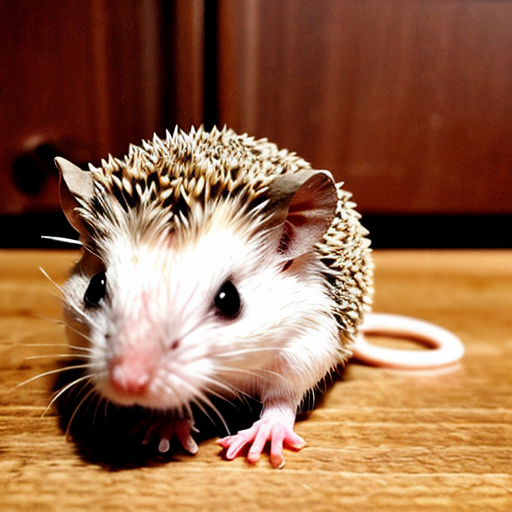 a mix of a hedgehog hamster with a rat tail