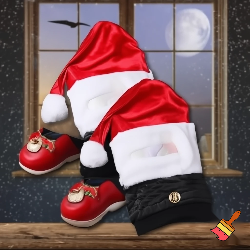 A wizard jacket Christmas jacket Santa Claus wizard Christmas shoes a wizard Santa Claus hat a wizard hat