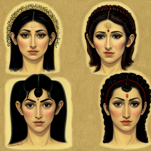 Picture of  the faces of the goddesses Lilith ,Kali,  and Brigid 