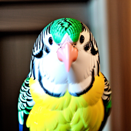 murray the budgie green with a yellow head