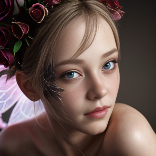 rose fairy, photorealistic