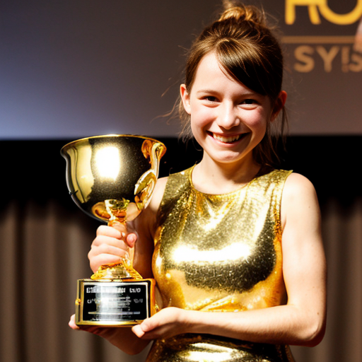 inside out style happy proud gold holding trophy one person gold