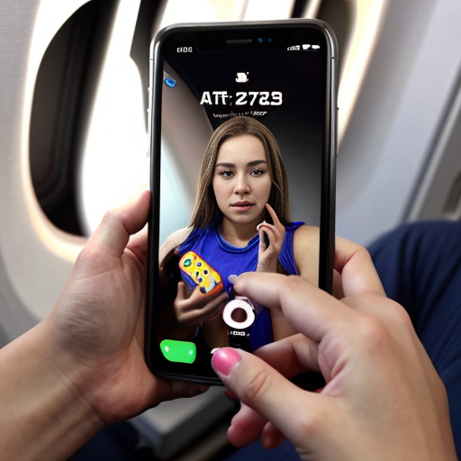 Goretzka play game on apple phone and Vanessa play game on apple phone at the plane