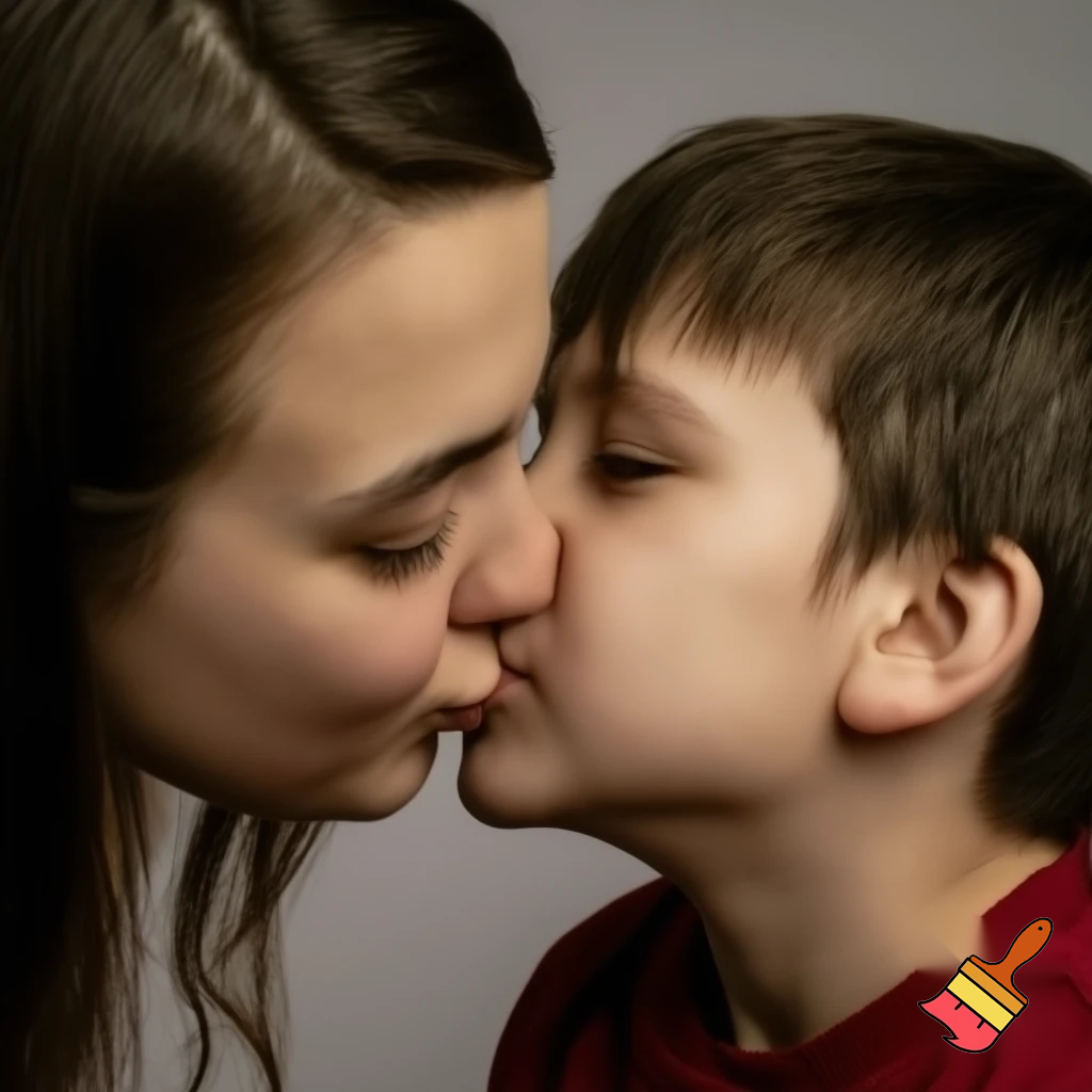 A women kissing lips here boy frind the girls is without drees
