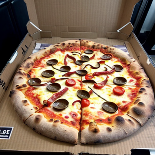 train made to look like pizza
