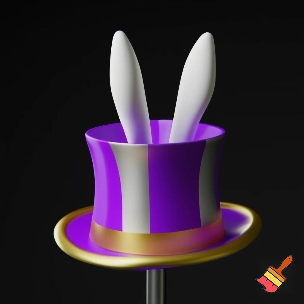 Easter bunny top hat headband, purple and white gold and silver top hat