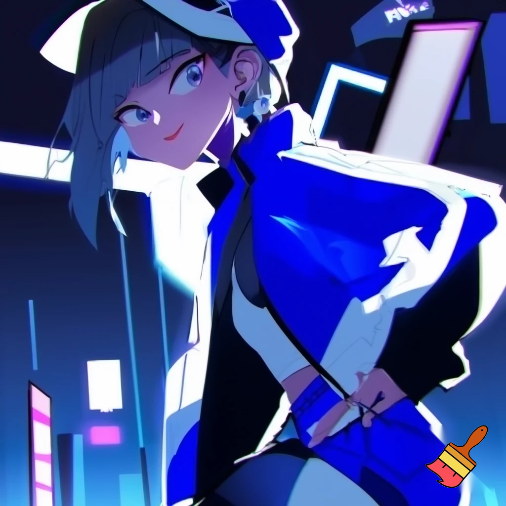 Anime girl 20 years old so cool and cute with cool clothes do cool poses