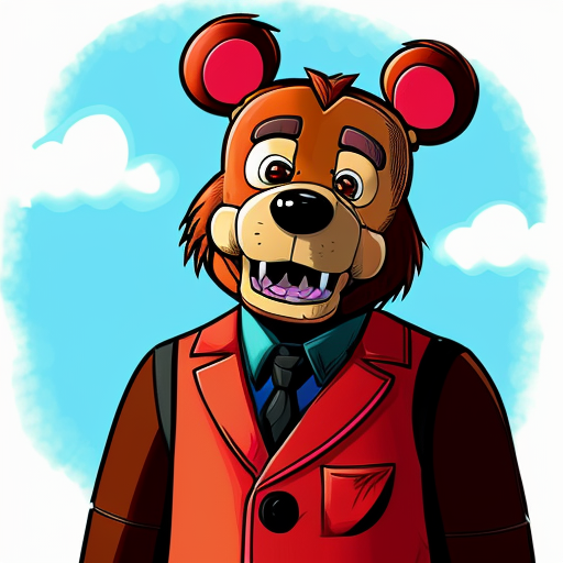 Freddy fazbear as a silly cartoon character